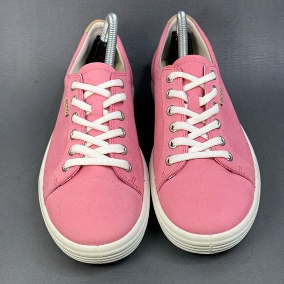 ECCO Soft 7 Women's Nubuck pink Sneaker shoes size 10 - Picture 3 of 9